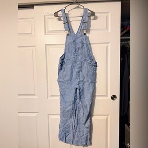 Faherty Blue and White Striped Overalls